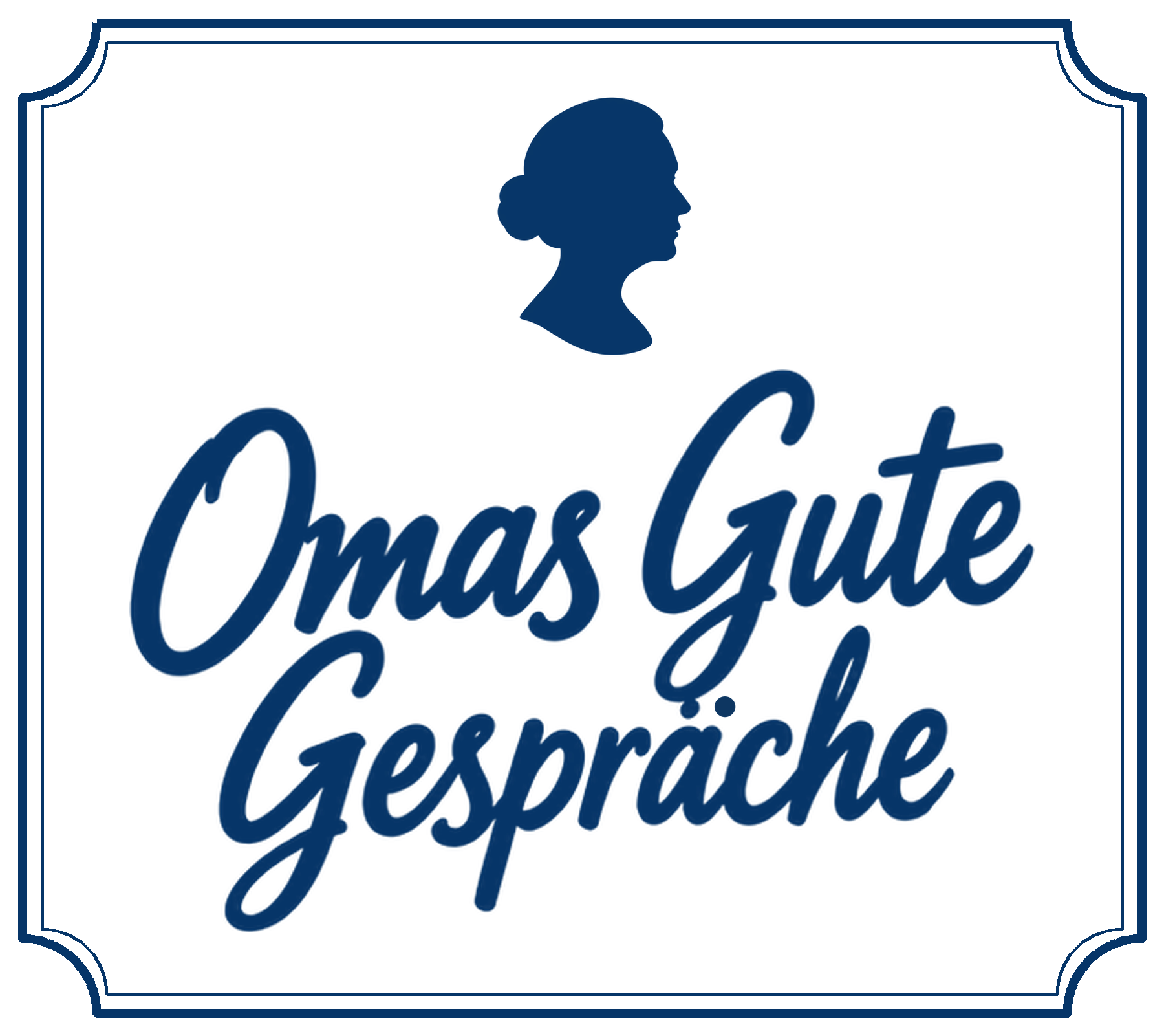 Omas Gute Gespräche – Logo im Doppelrahmen
