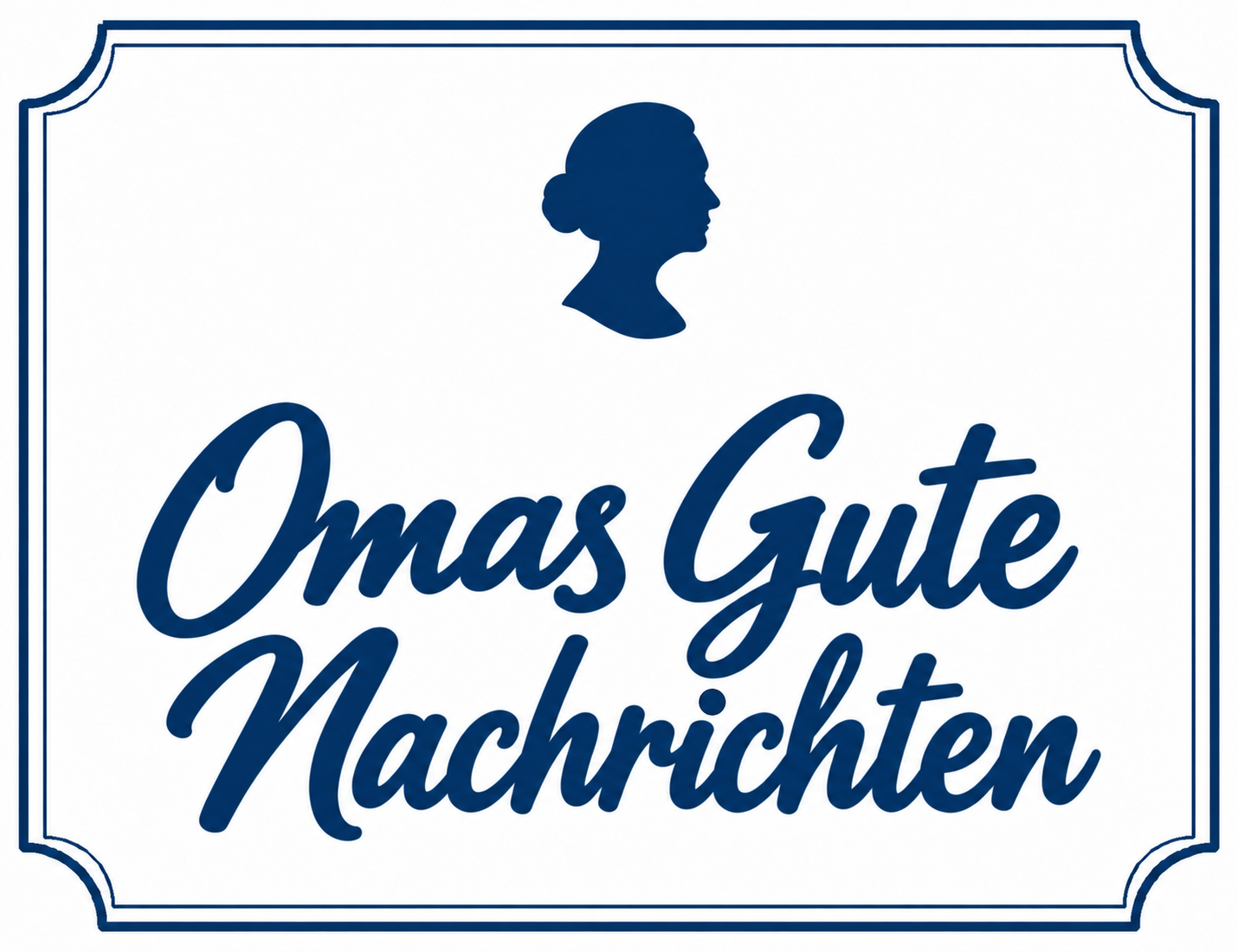 Omas Gute Nachrichten – Logo im Doppelrahmen